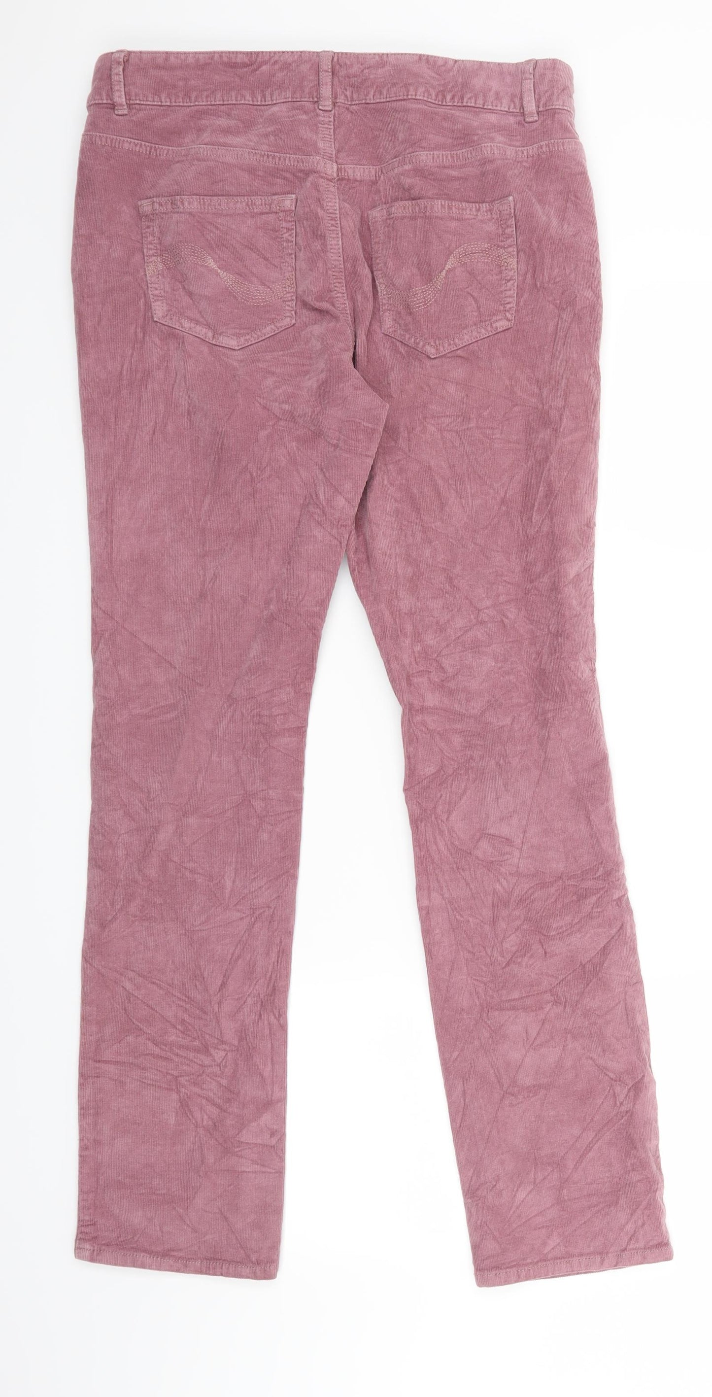 TU Womens Pink  Corduroy Trousers  Size 12 L30 in