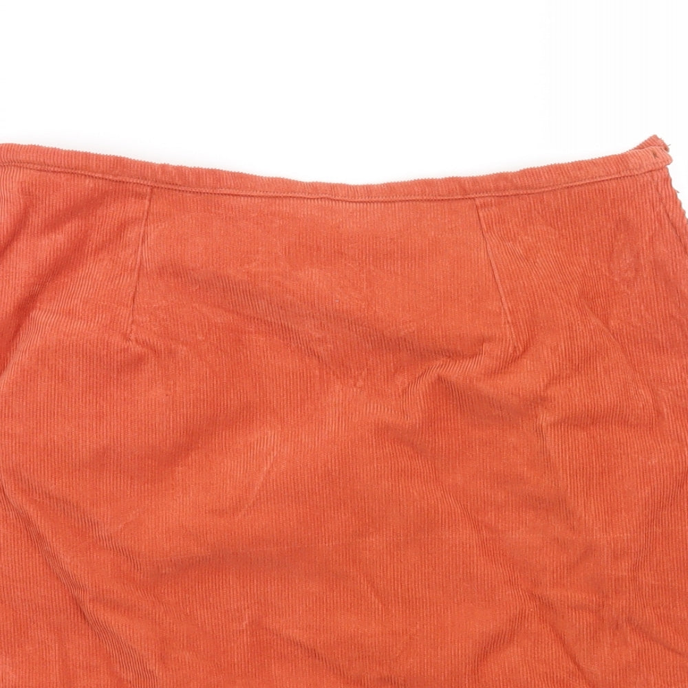 Preworn Womens Beige  Corduroy A-Line Skirt Size 12