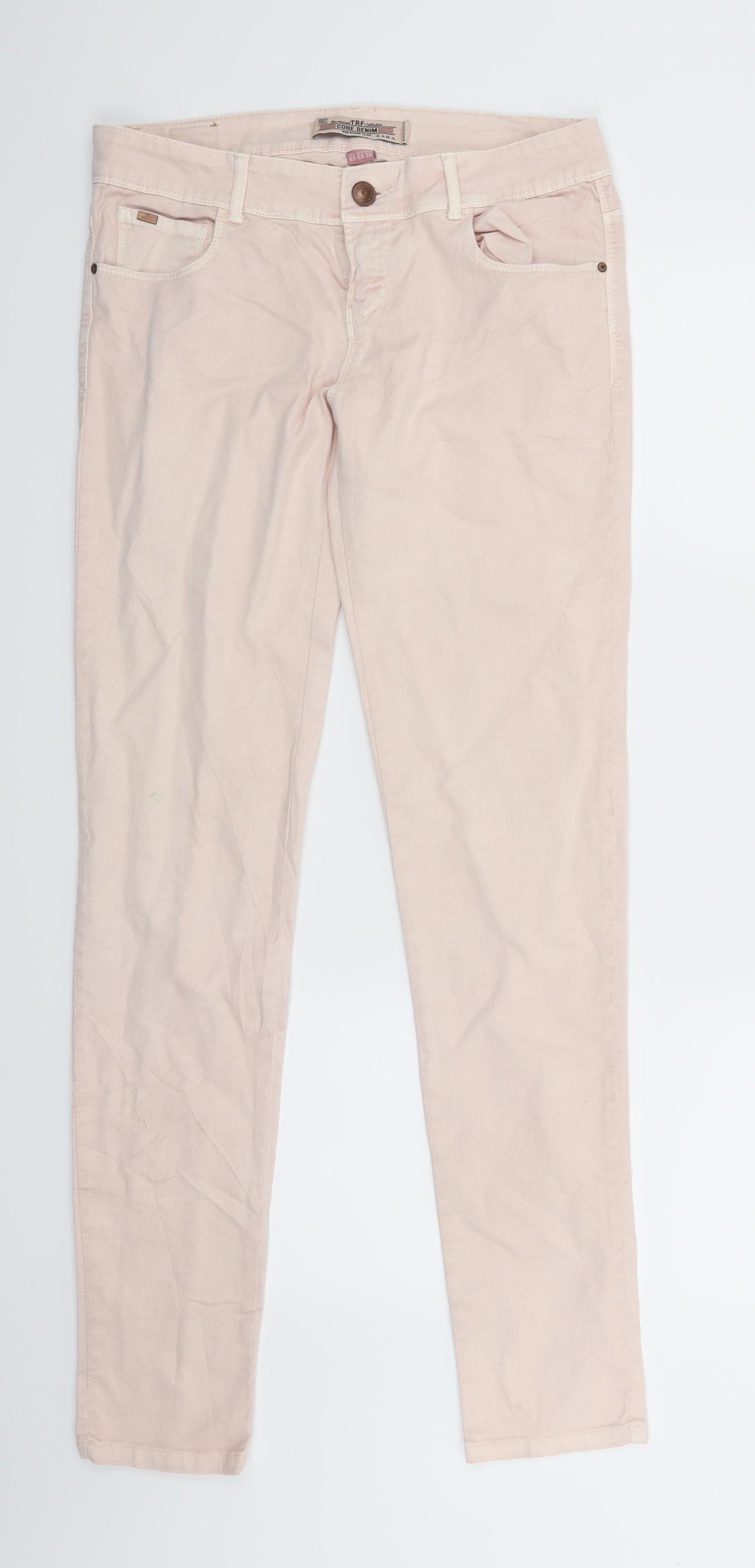 Zara Womens Pink  Denim Skinny Jeans Size 12 L30 in