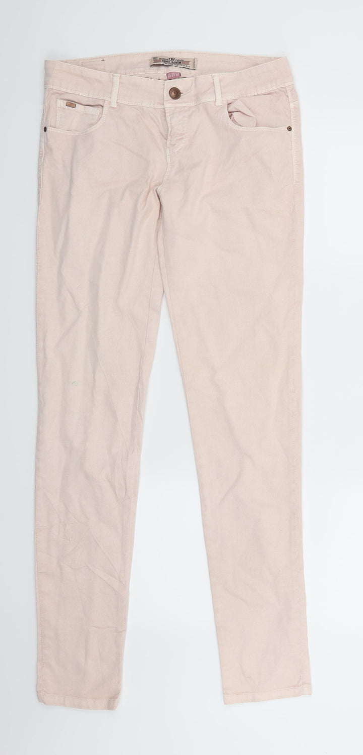 Zara Womens Pink Denim Skinny Jeans Size 12 L30 in