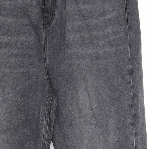 Topshop Womens Grey  Denim Cropped Jeans Size 34 in L25 in