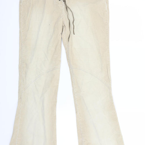 Jane Norman Womens Beige  Corduroy Trousers  Size 12 L32 in