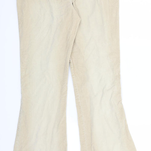 Jane Norman Womens Beige  Corduroy Trousers  Size 12 L32 in