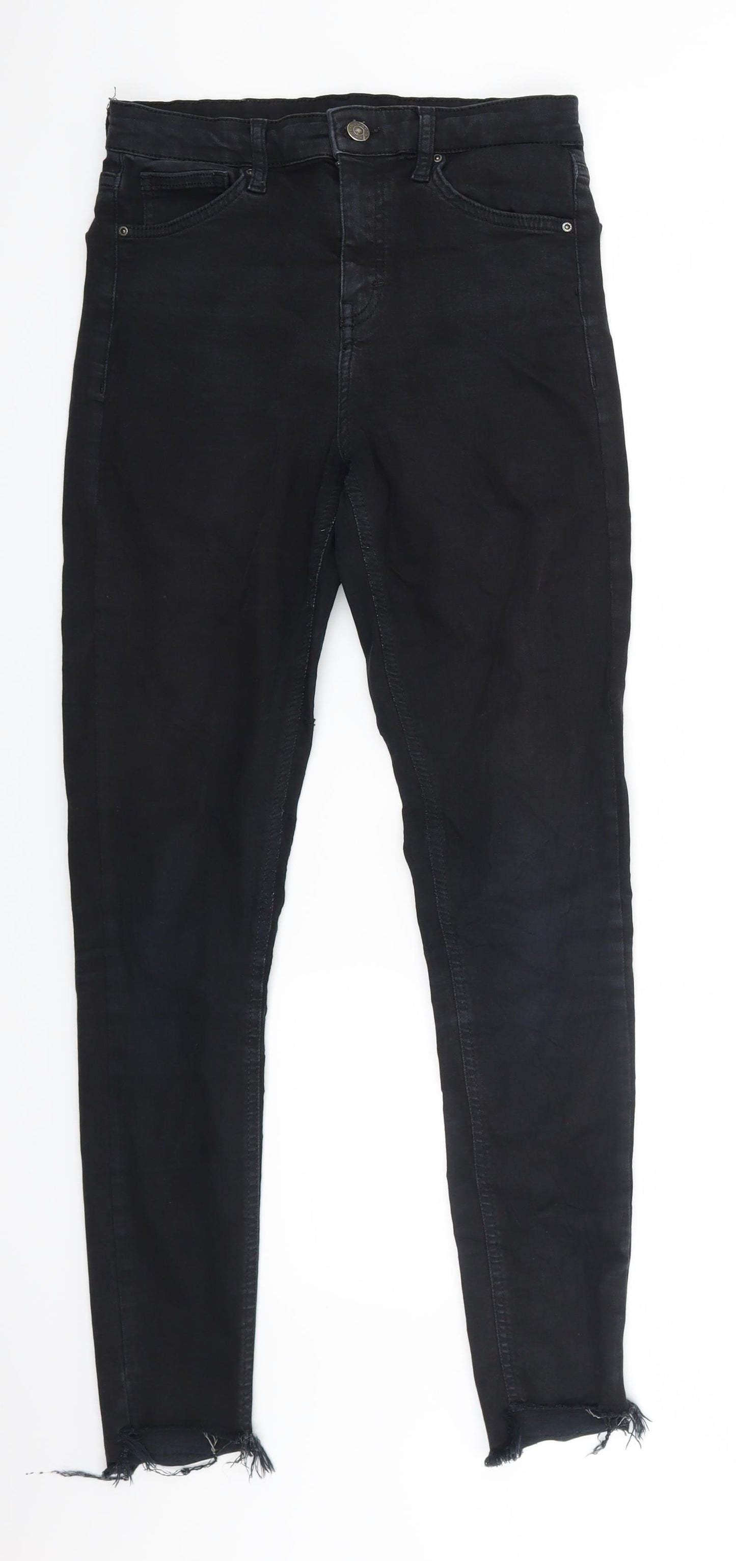 Topshop Womens Black  Denim Cropped Jeans Size 28 in L29 in