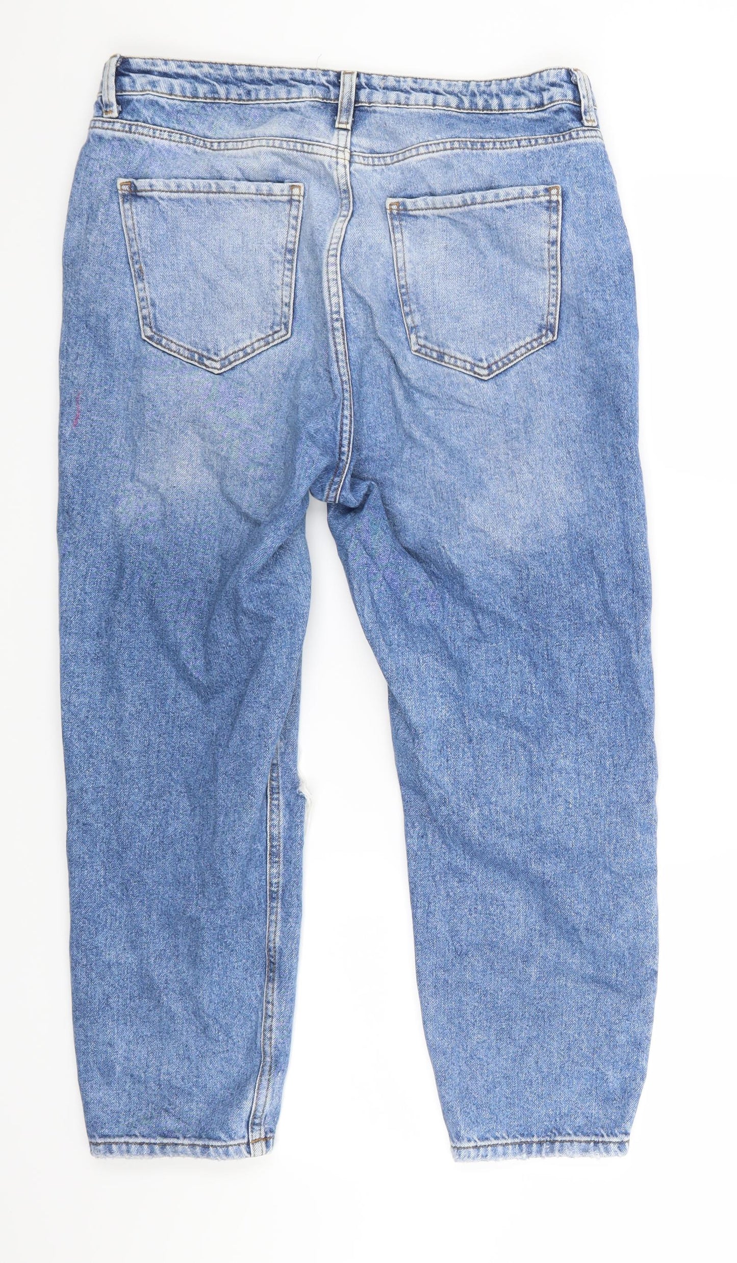 New Look Womens Blue  Denim Cropped Jeans Size 14 L23 in