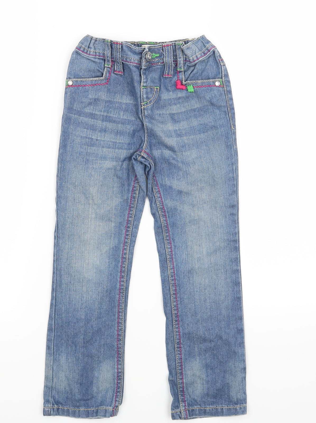 Marks and Spencer Girls Blue  Denim Straight Jeans Size 3-4 Years