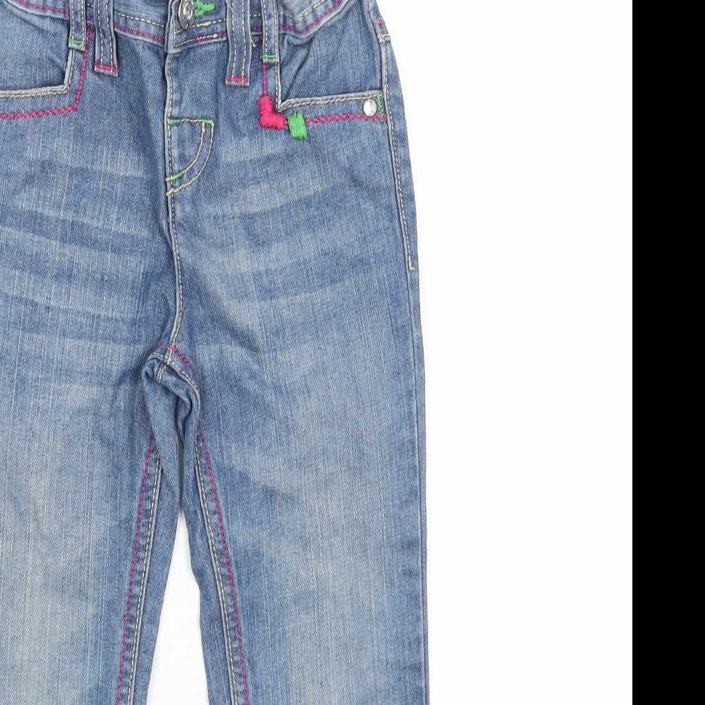 Marks and Spencer Girls Blue  Denim Straight Jeans Size 3-4 Years