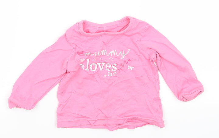 George Girls Pink Basic T-Shirt Size 9-12 Months