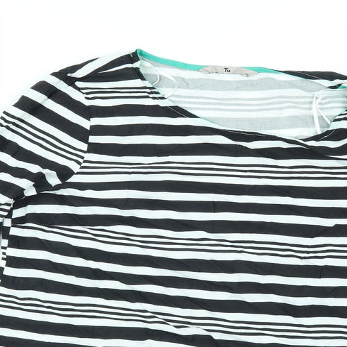 F&F Womens Multicoloured Striped  Tunic Blouse Size 12