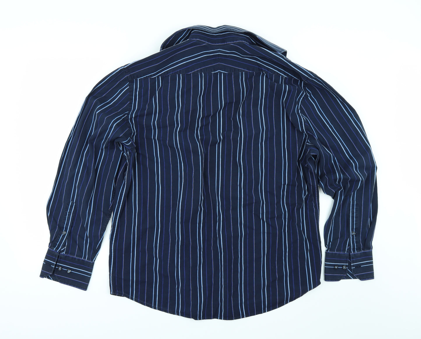 NEXT Mens Blue Striped   Button-Up Size L