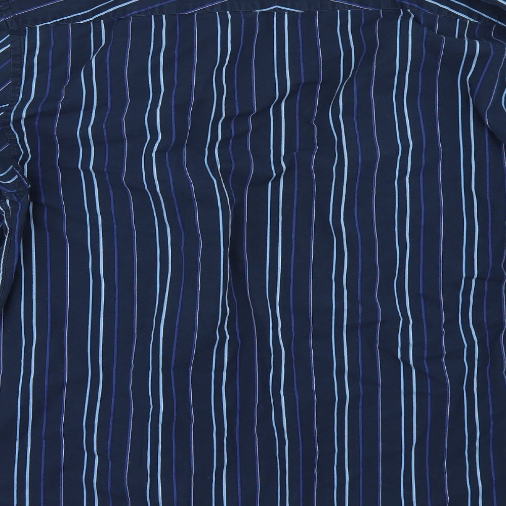 NEXT Mens Blue Striped   Button-Up Size L