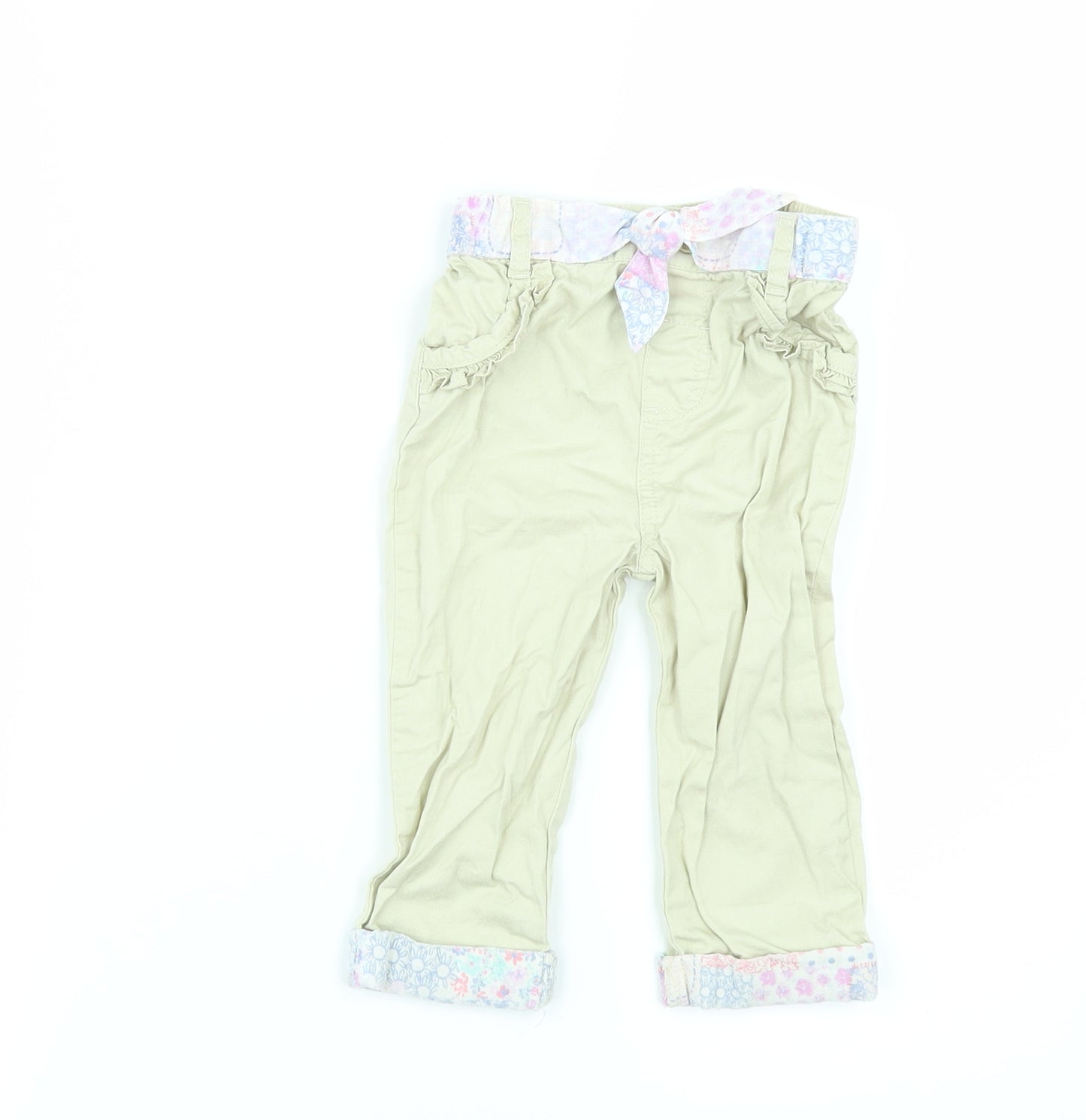 TU Girls Beige   Cargo Trousers Size 9-12 Months