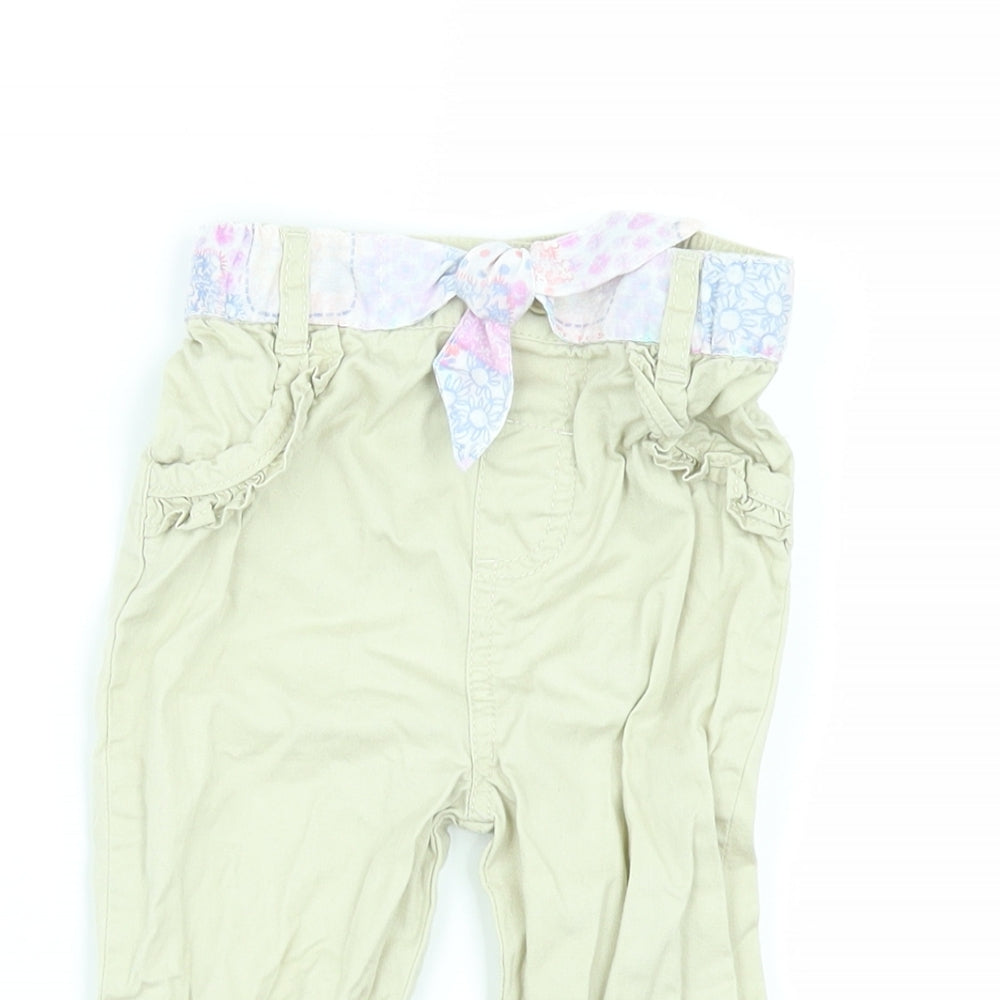 TU Girls Beige   Cargo Trousers Size 9-12 Months
