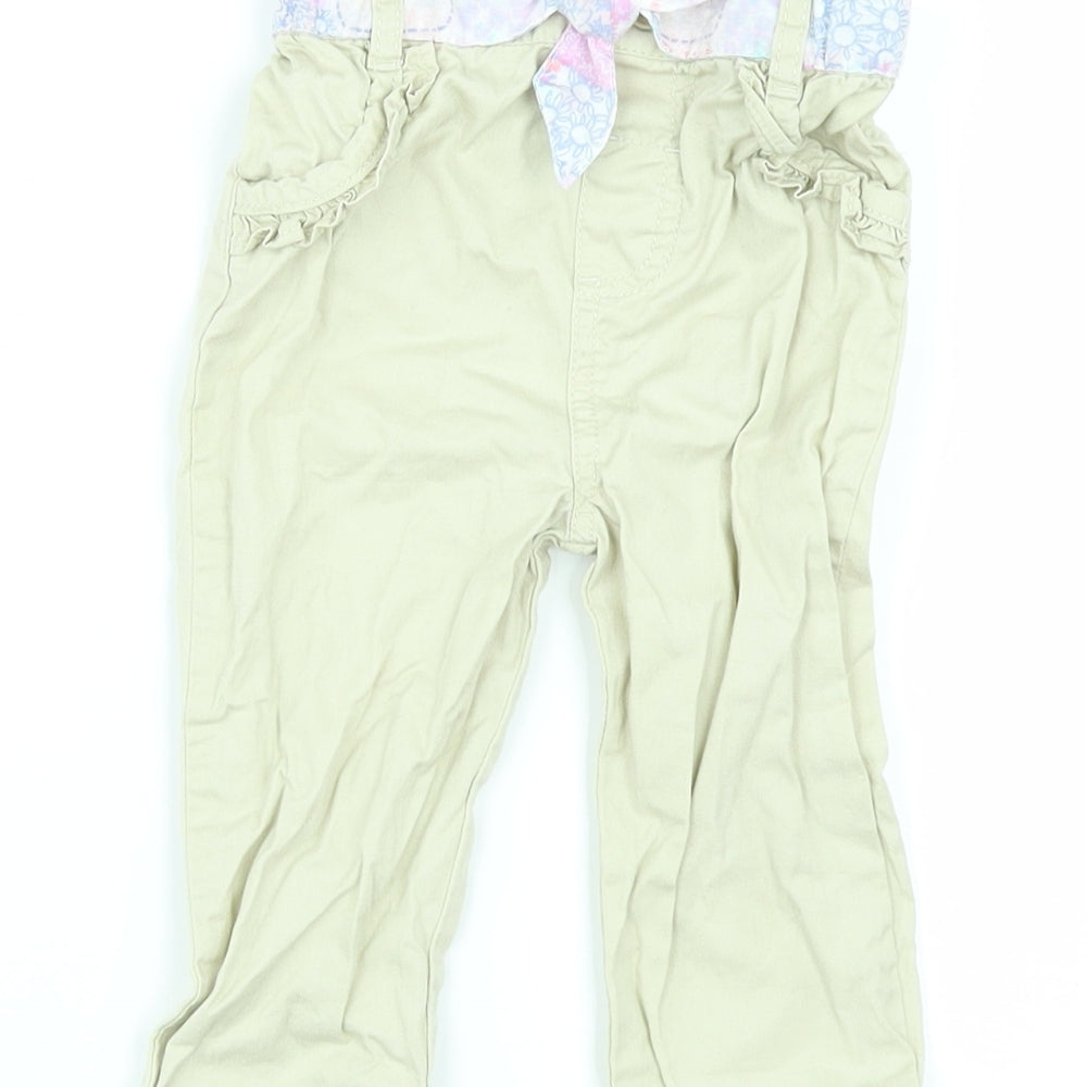 TU Girls Beige   Cargo Trousers Size 9-12 Months