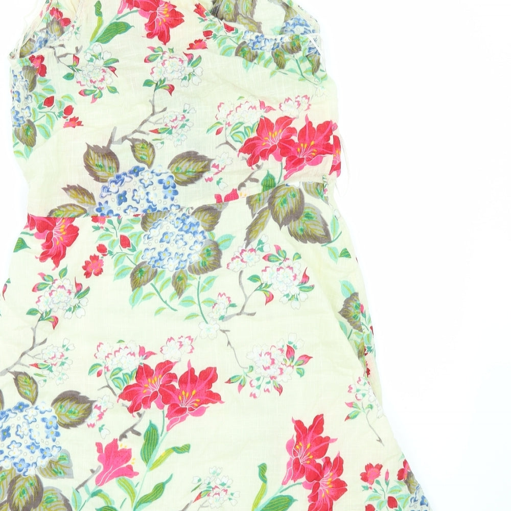 Mango Womens Yellow Floral  Wrap Dress  Size M