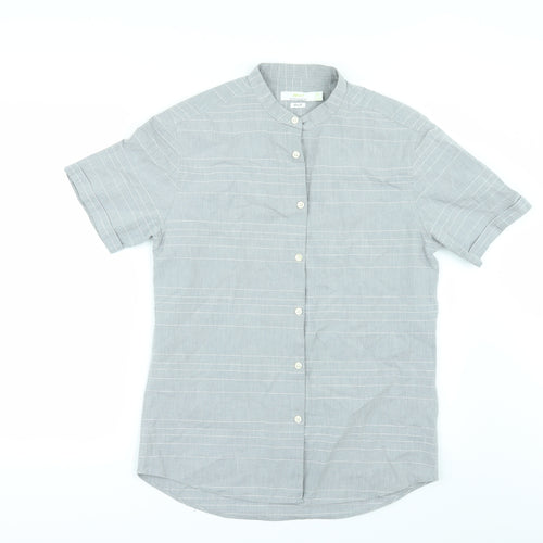 Topman Mens Grey Striped   Button-Up Size M