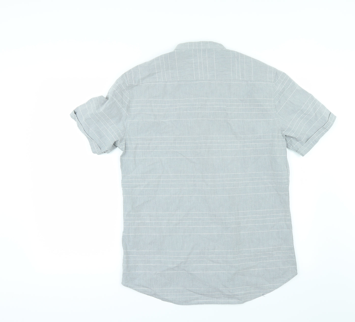 Topman Mens Grey Striped   Button-Up Size M
