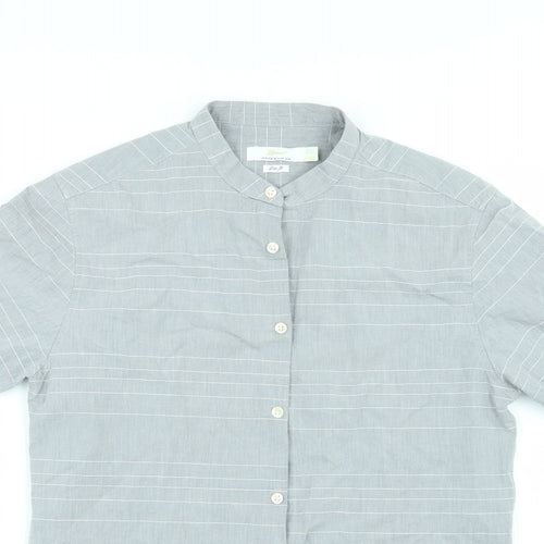 Topman Mens Grey Striped   Button-Up Size M