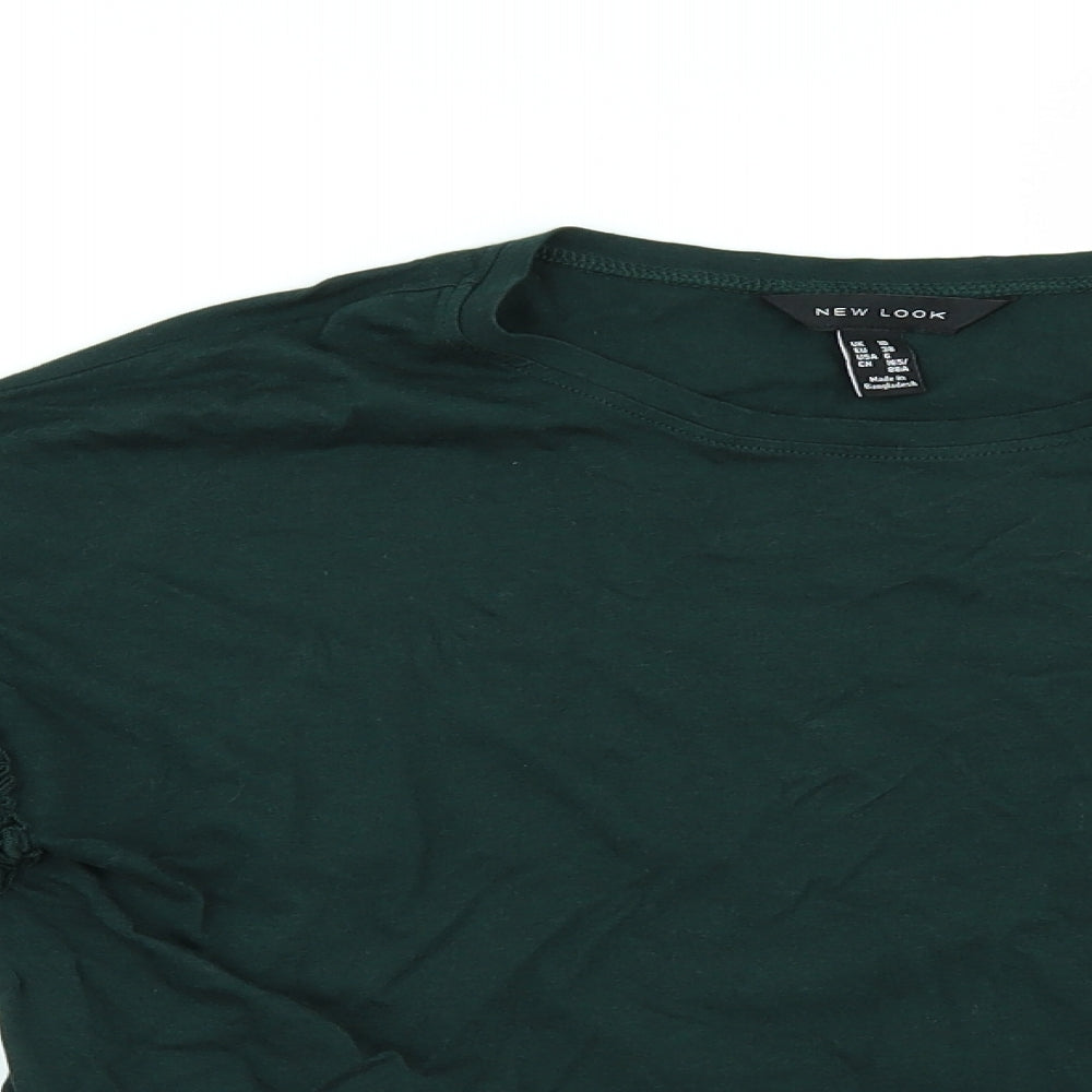 New Look Womens Green   Basic T-Shirt Size 10  - flared sleeves