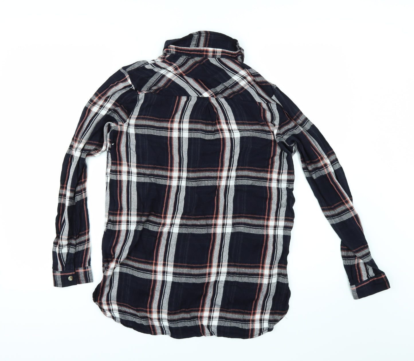 Papaya Womens Blue Check  Tunic Button-Up Size 10