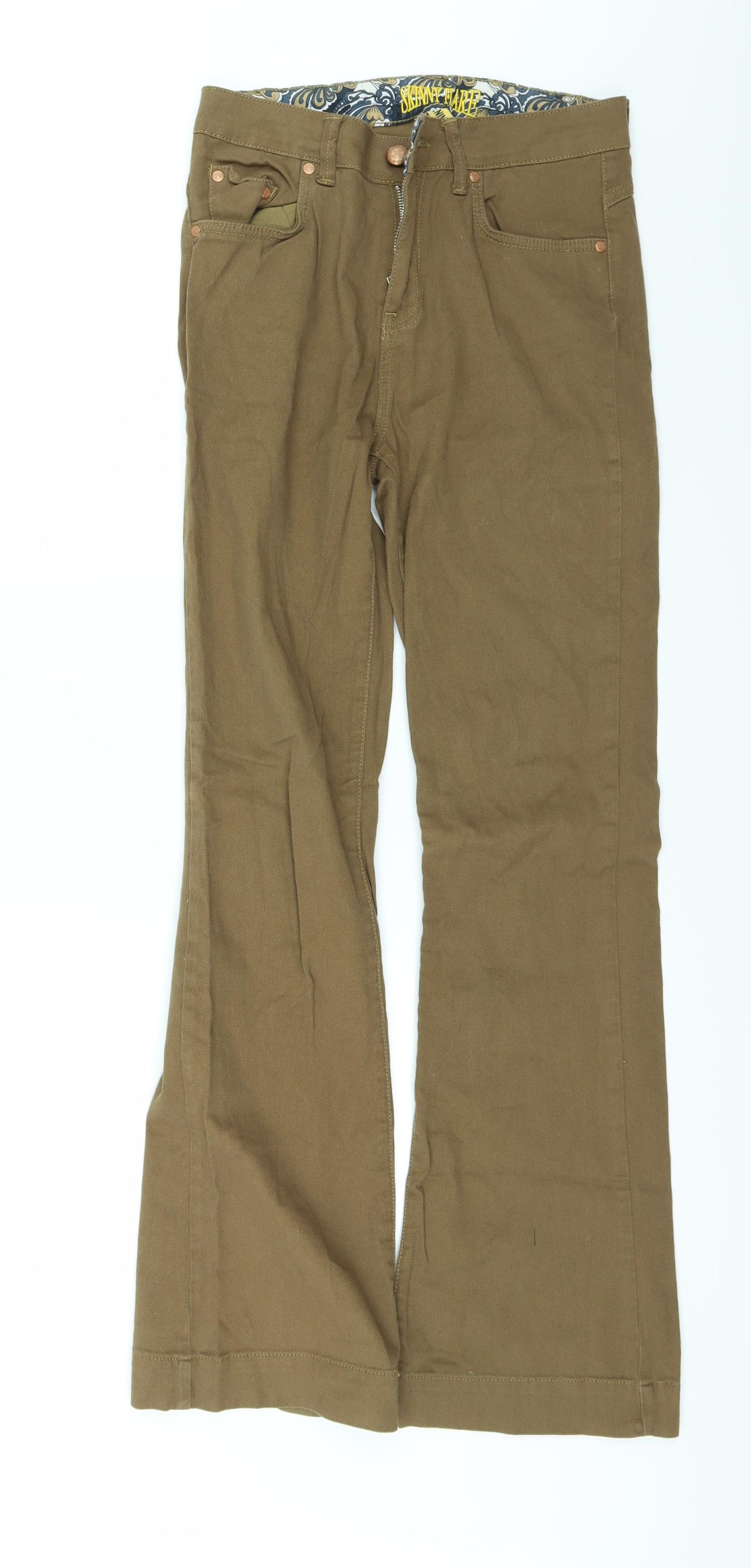 Denim & Co. Womens Brown  Denim Flared Jeans Size 10 L32 in