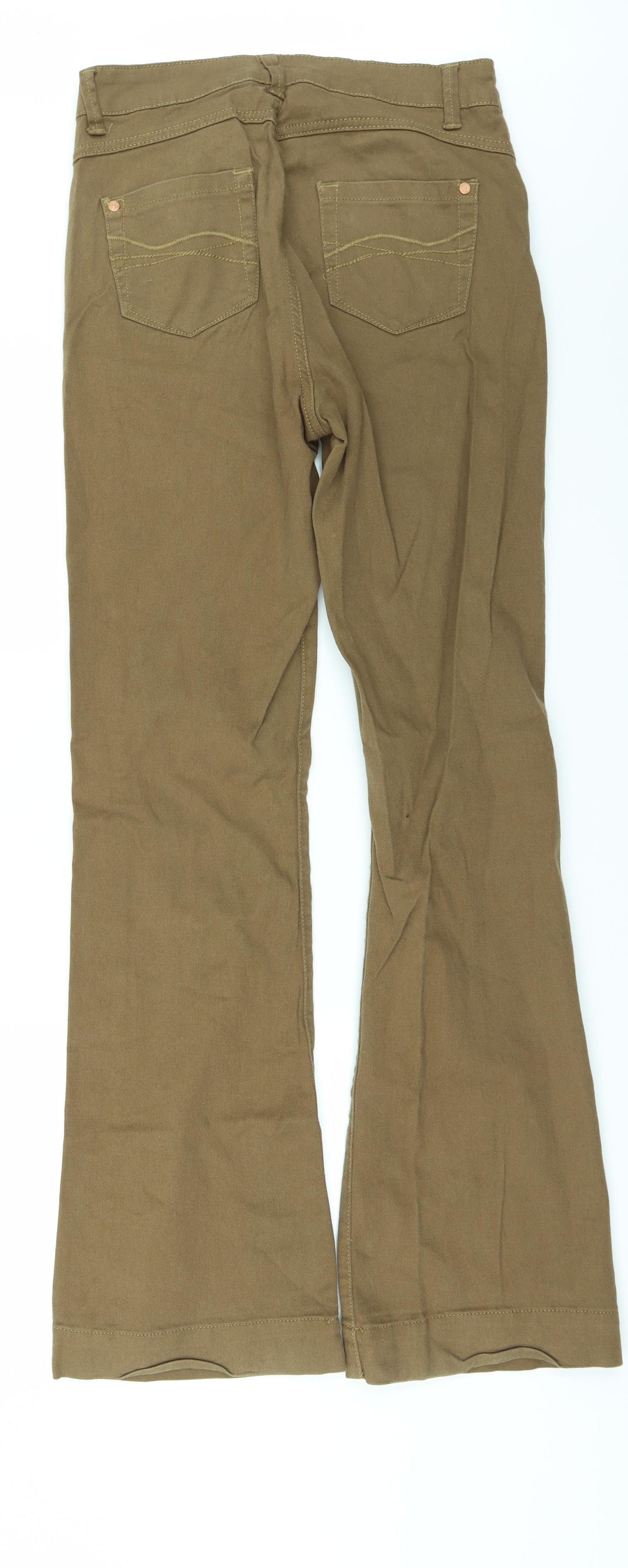 Denim & Co. Womens Brown  Denim Flared Jeans Size 10 L32 in