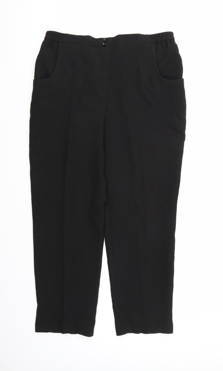 Julipa Womens Black Trousers Size 16 L26 in