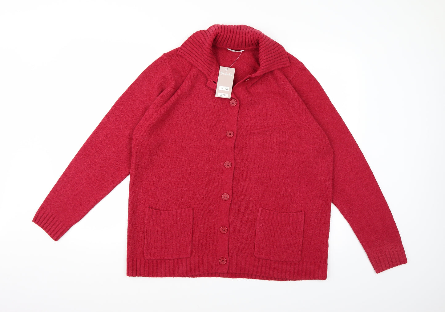 Berkertex Womens Red  Knit Cardigan Jumper Size 18