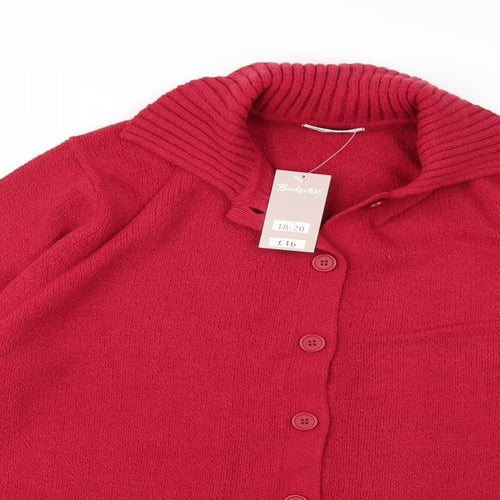 Berkertex Womens Red  Knit Cardigan Jumper Size 18