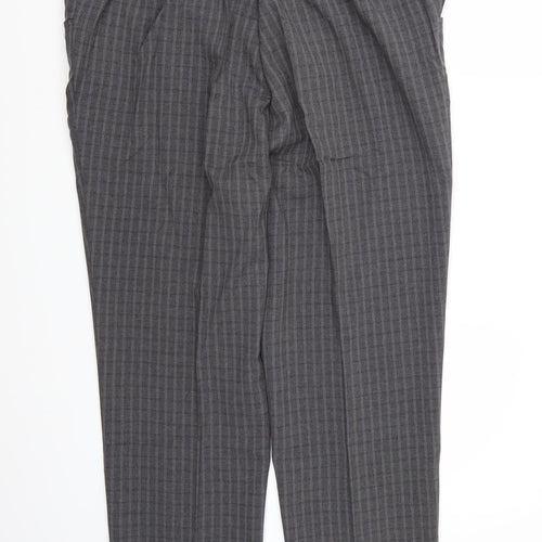 Special Collection Womens Grey Check Rayon Trousers  Size 18 L27 in