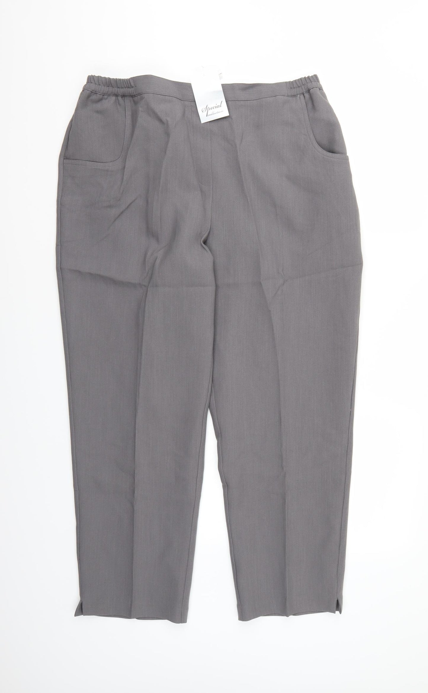 Special Collection Womens Grey  Rayon Trousers  Size 18 L24 in