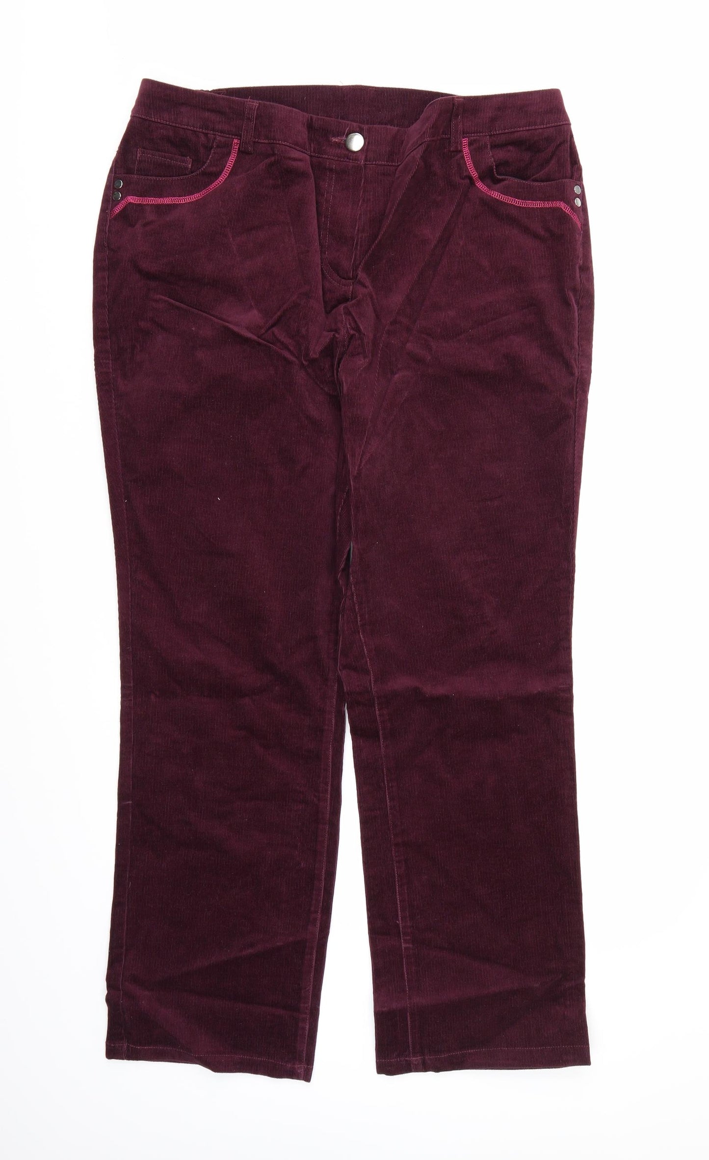 top to toe Womens Purple  Corduroy Trousers  Size 18 L28 in