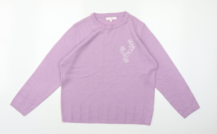 Julipa Womens Purple Knit Pullover Jumper Size 16