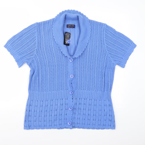 Gifford Fox Womens Blue  Knit Cape Jumper Size 18