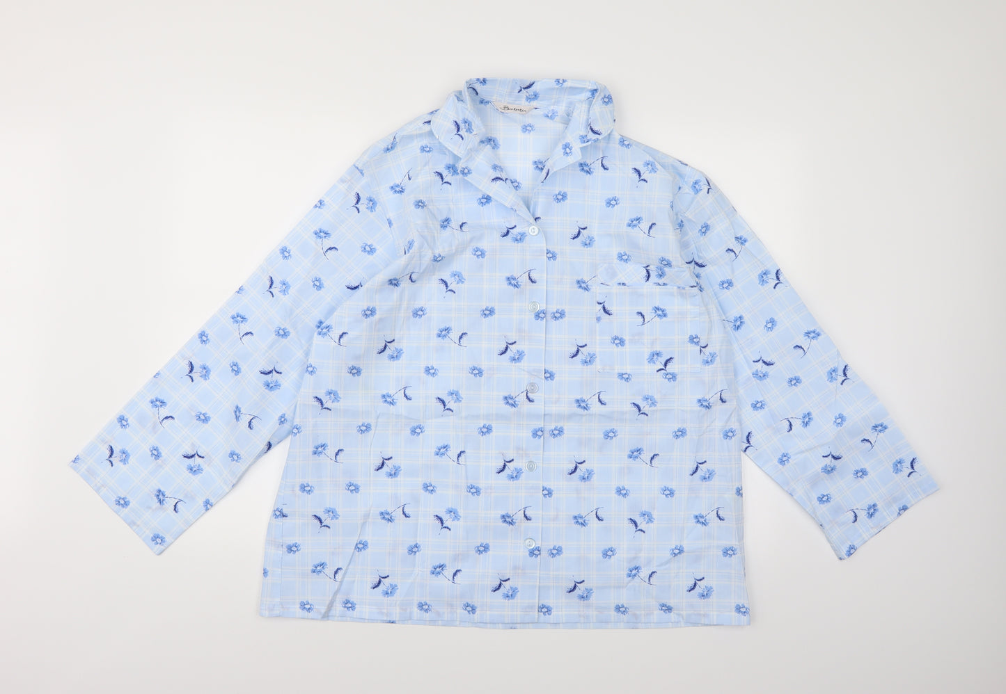 Berkertex Womens Blue Floral  Top Pyjama Top Size 18