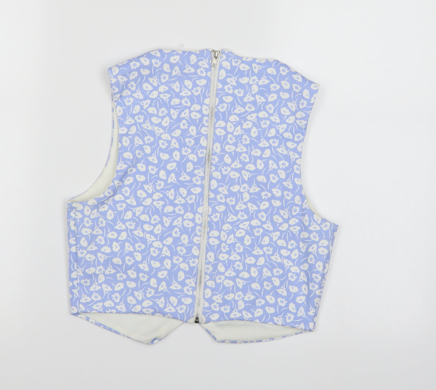 Topshop Womens Blue Floral  Cropped Tank Size 10