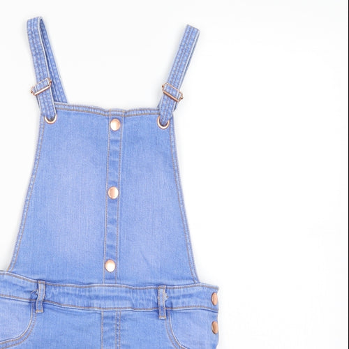 F&F Girls Blue  Denim Dungaree One-Piece Size 10-11 Years