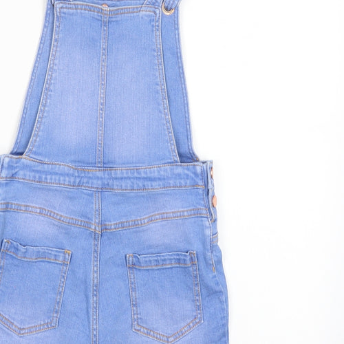 F&F Girls Blue  Denim Dungaree One-Piece Size 10-11 Years