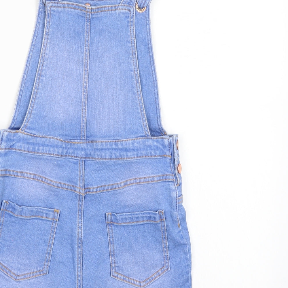 F&F Girls Blue  Denim Dungaree One-Piece Size 10-11 Years