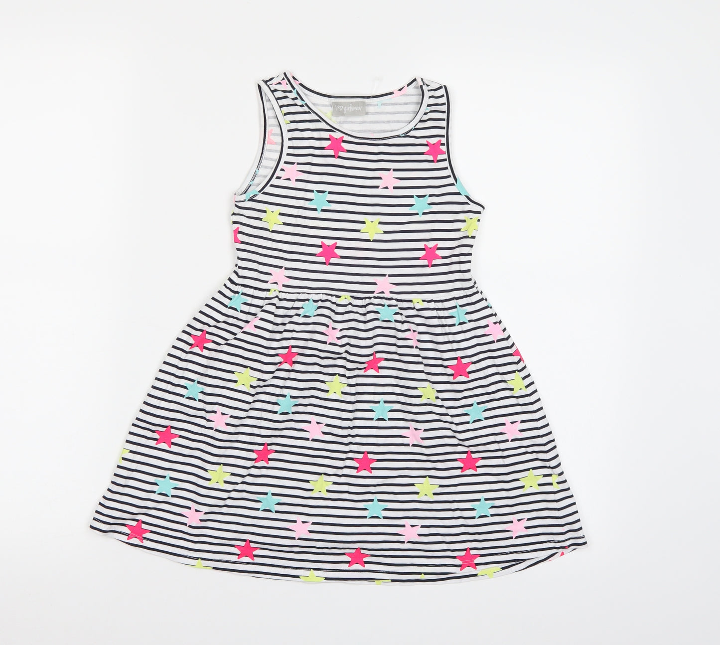 NEXT Girls Blue Striped  A-Line  Size 6 Years
