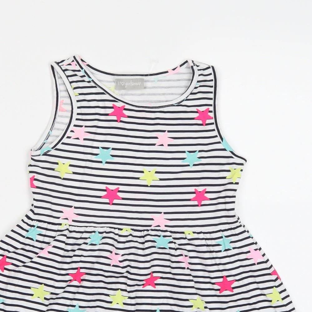 NEXT Girls Blue Striped  A-Line  Size 6 Years