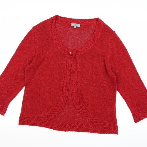 Per Una Womens Red  Knit Cardigan Jumper Size 18