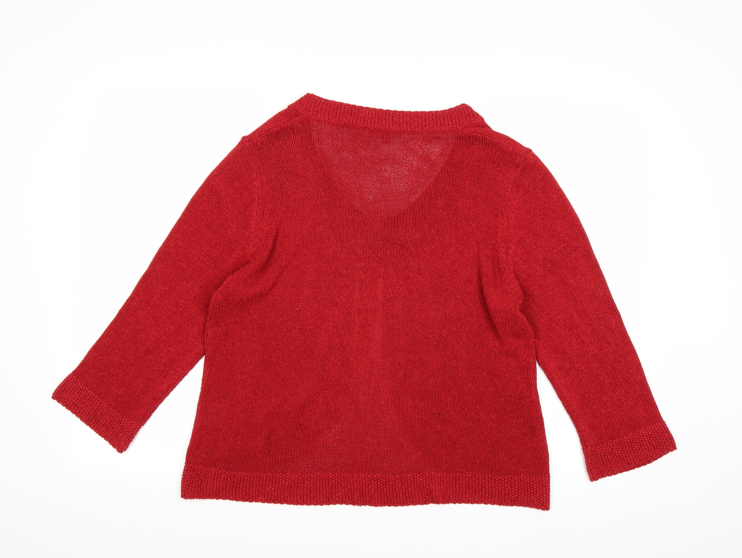 Per Una Womens Red  Knit Cardigan Jumper Size 18