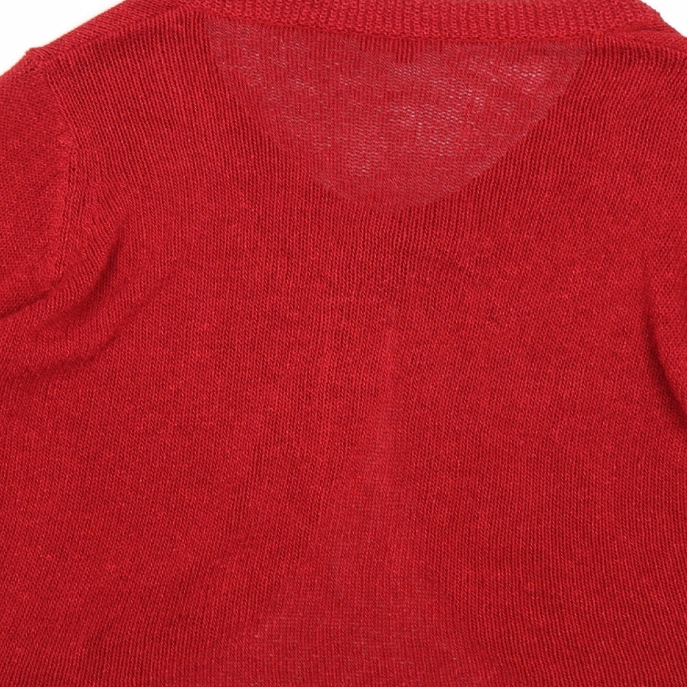 Per Una Womens Red  Knit Cardigan Jumper Size 18