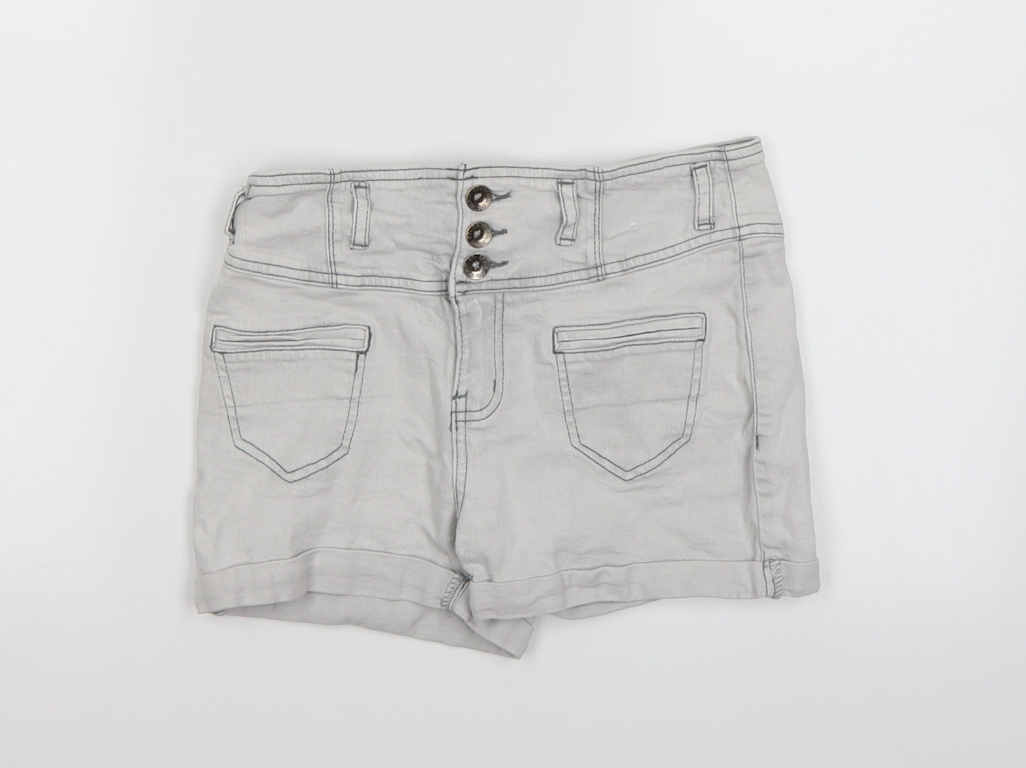 Bullhead Denim Co. Girls Grey  Denim Cut-Off Shorts Size 10-11 Years