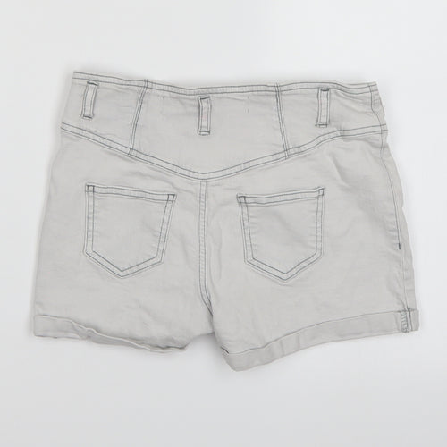 Bullhead Denim Co. Girls Grey  Denim Cut-Off Shorts Size 10-11 Years