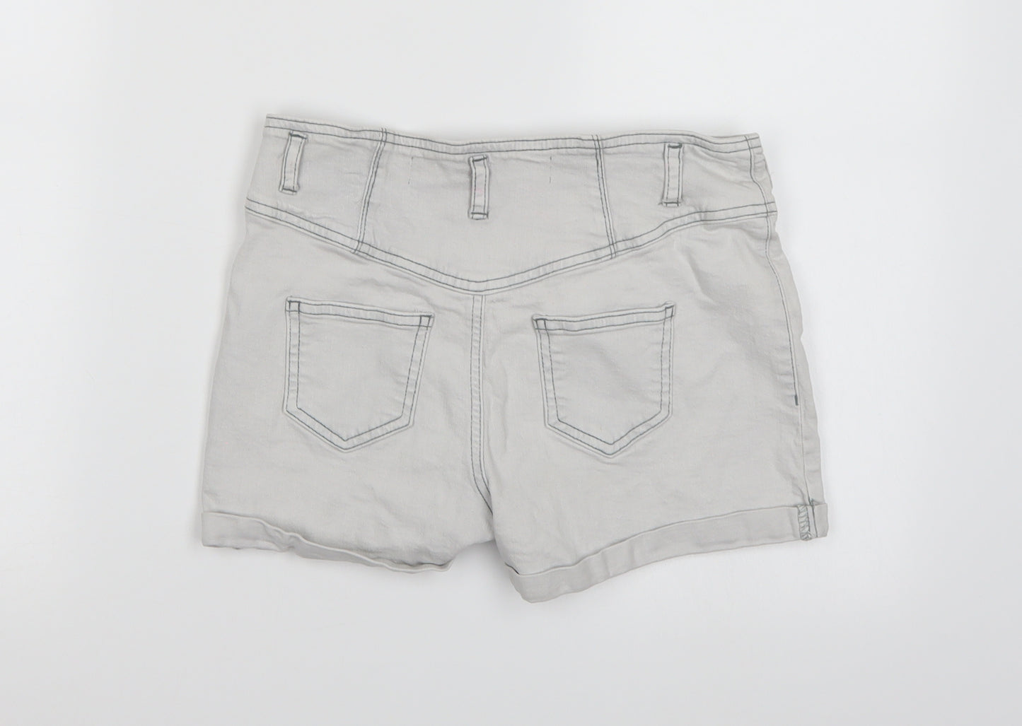 Bullhead Denim Co. Girls Grey  Denim Cut-Off Shorts Size 10-11 Years