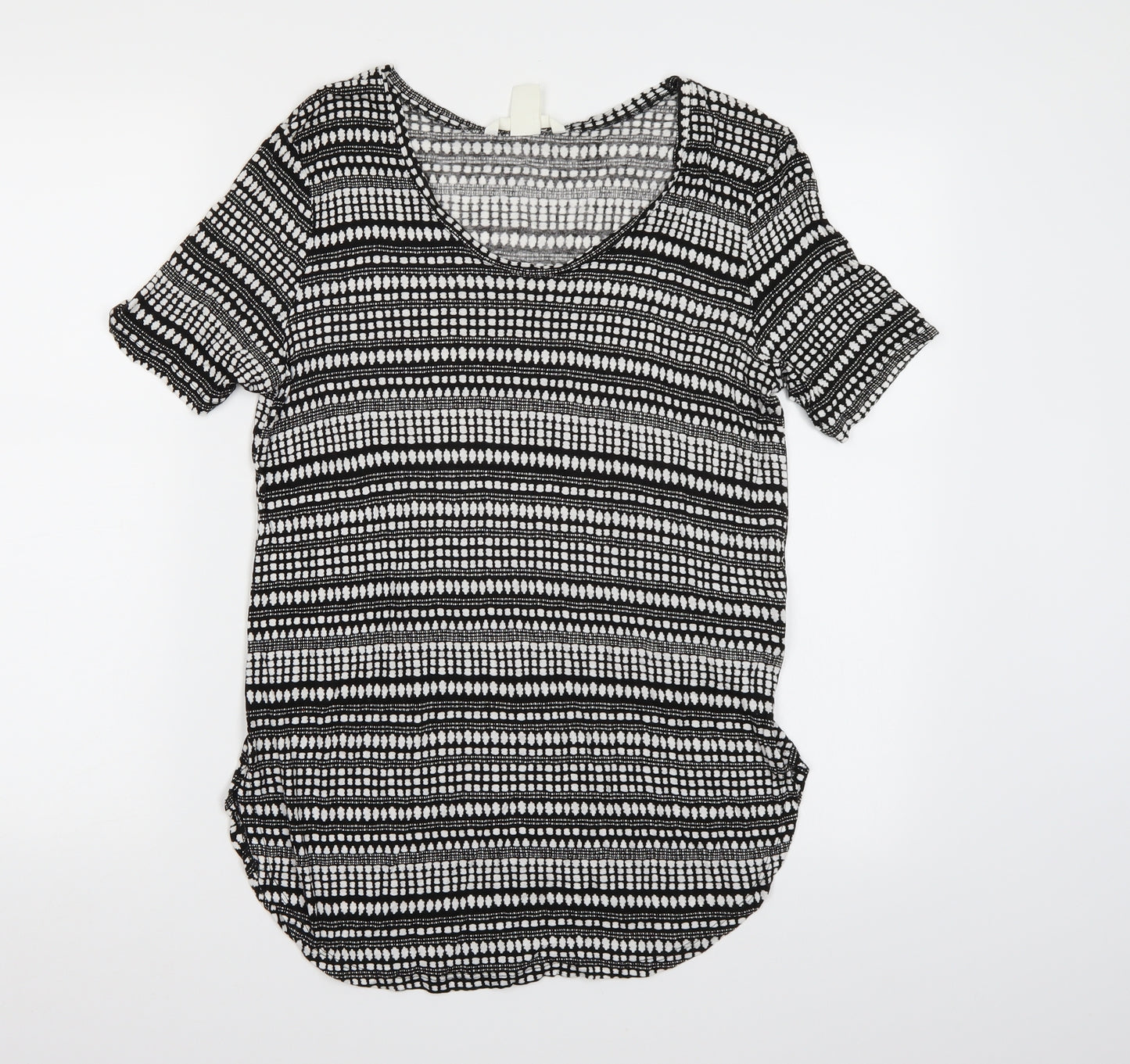 H&M Womens Black Geometric  Basic T-Shirt Size S