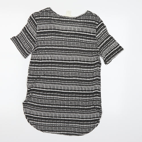 H&M Womens Black Geometric  Basic T-Shirt Size S