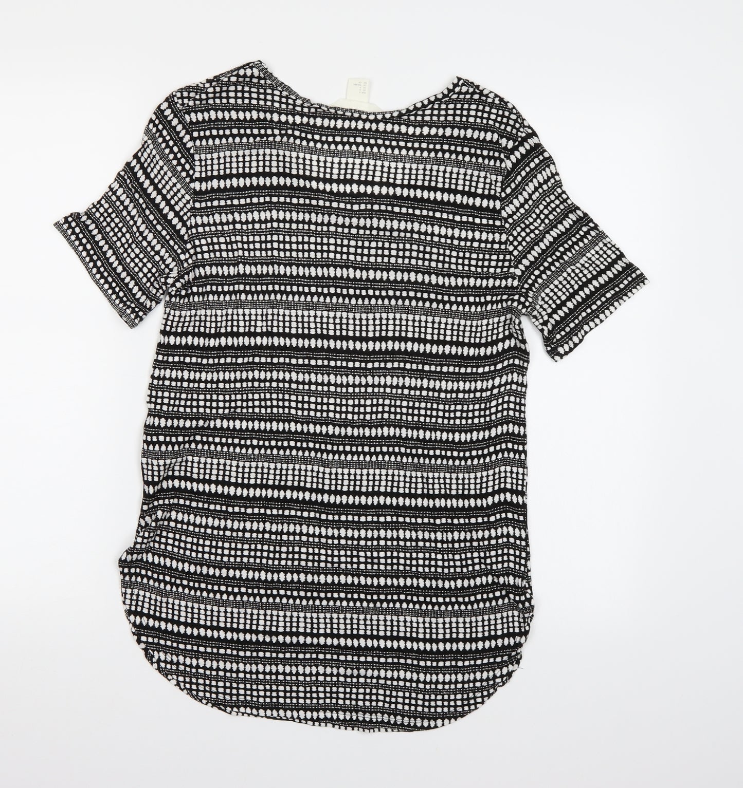 H&M Womens Black Geometric  Basic T-Shirt Size S